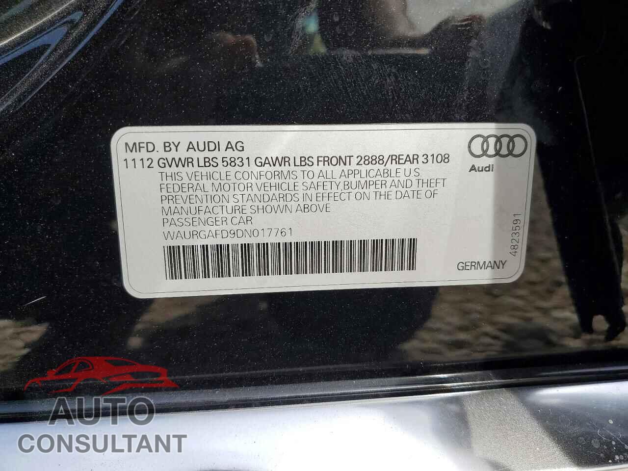 AUDI A8 2013 - WAURGAFD9DN017761