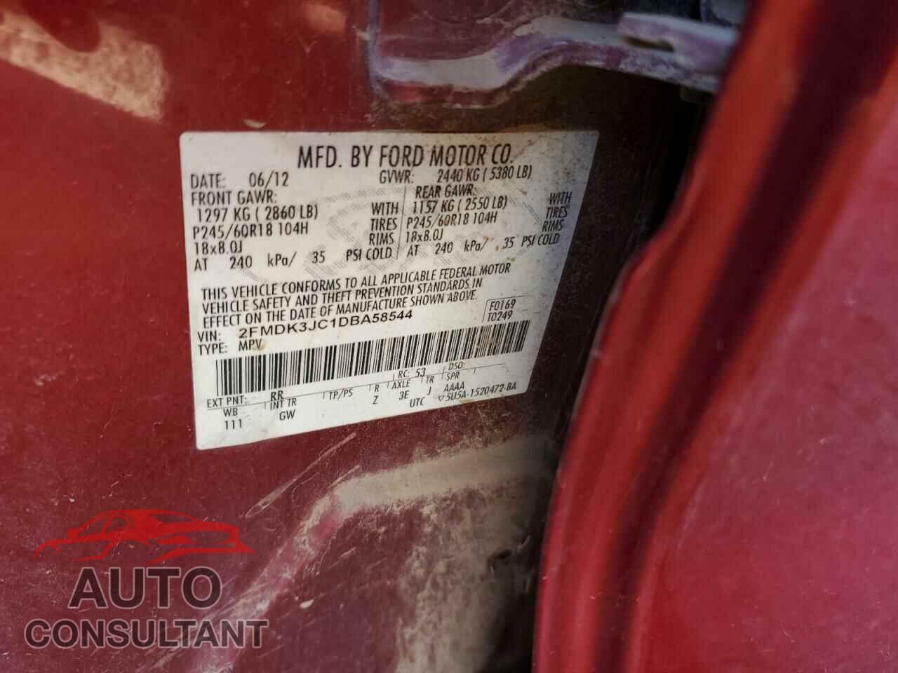 FORD EDGE 2013 - 2FMDK3JC1DBA58544