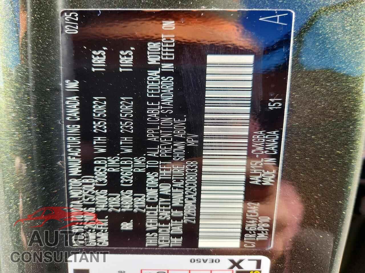 LEXUS RX 350H BA 2025 - 2T2BBMCA2SC080338
