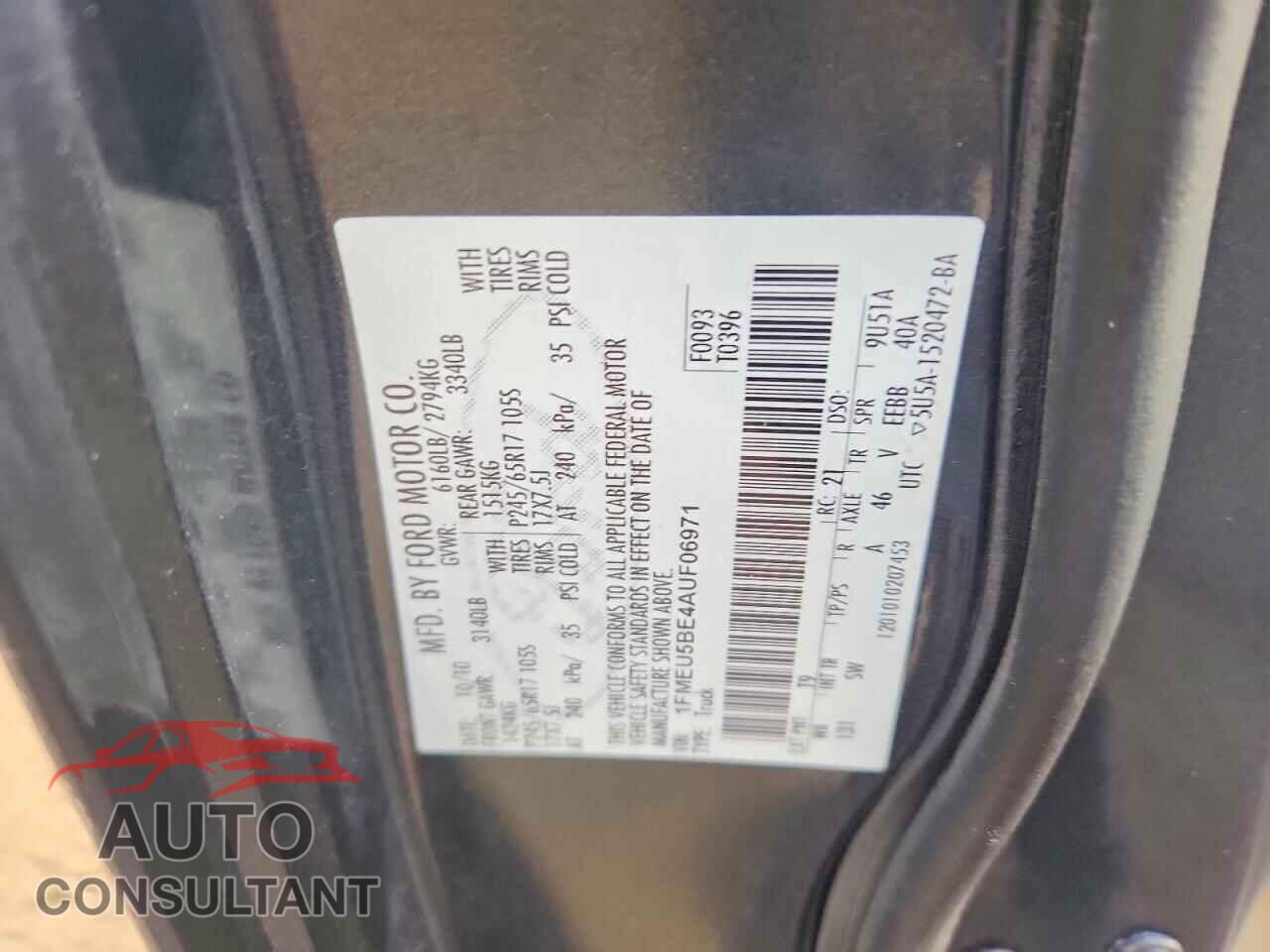 FORD EXPLORER 2010 - 1FMEU5BE4AUF06971