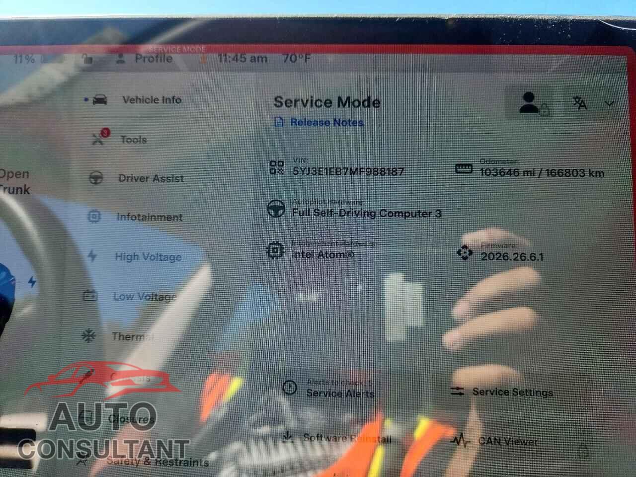 TESLA MODEL 3 2021 - 5YJ3E1EB7MF988187