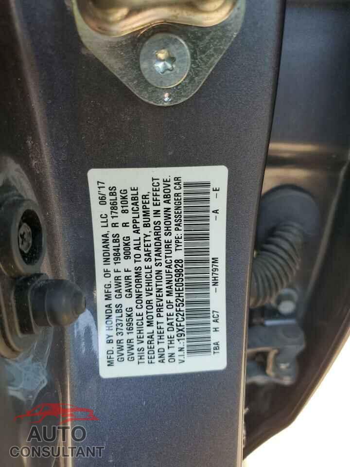 HONDA CIVIC 2017 - 19XFC2F52HE059828