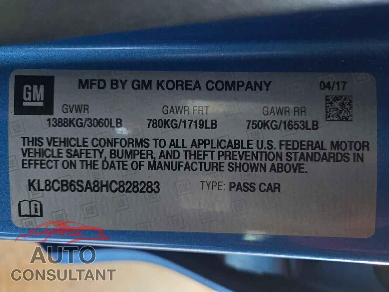 CHEVROLET SPARK 2017 - KL8CB6SA8HC828283