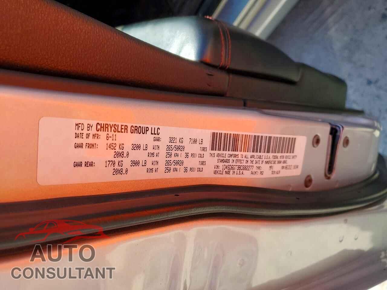 DODGE DURANGO 2011 - 1D4SD6GT3BC682277