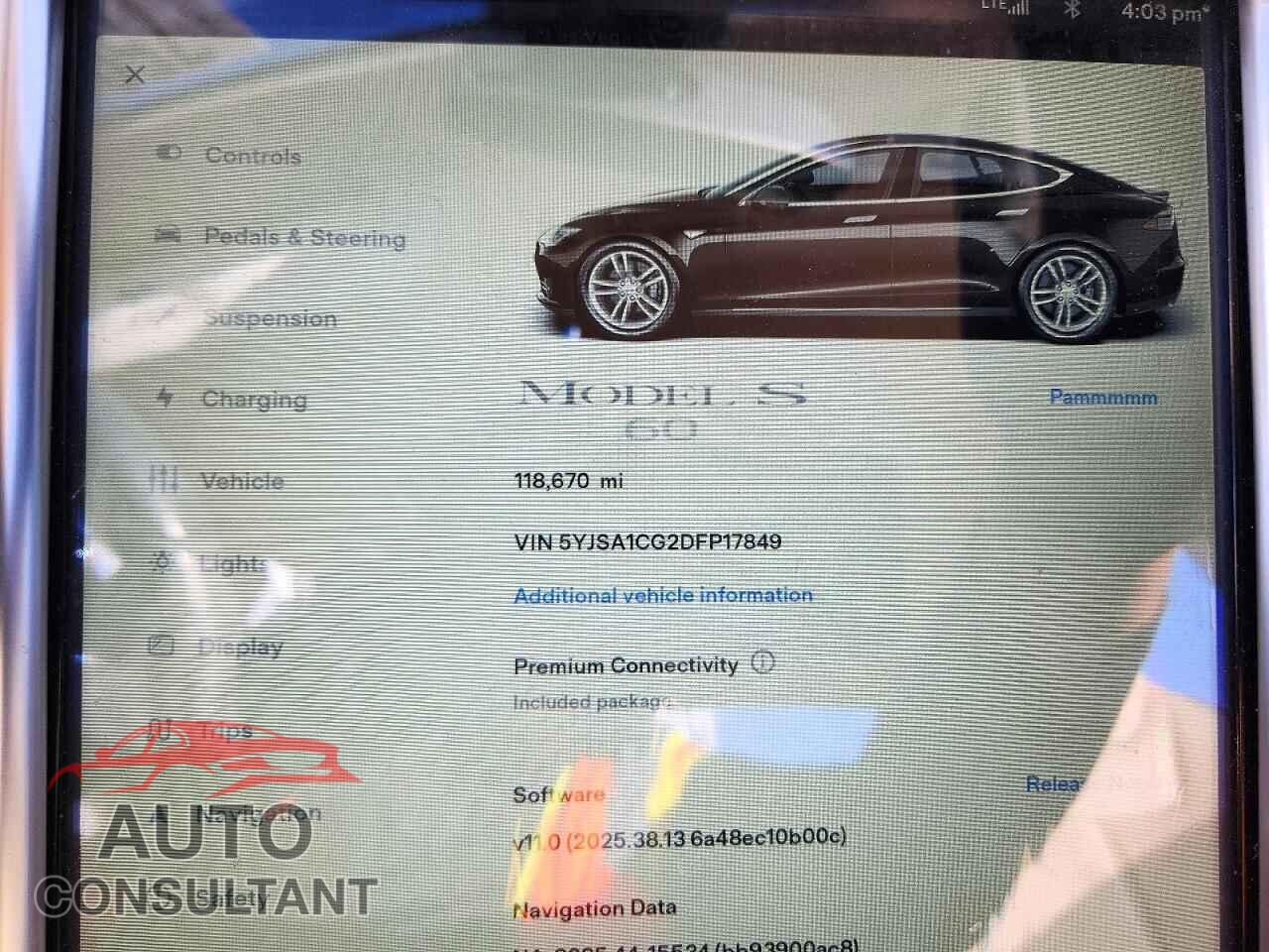 TESLA MODEL S 2013 - 5YJSA1CG2DFP17849