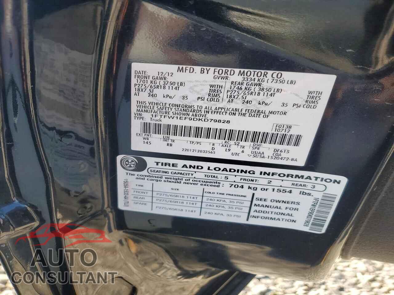 FORD F-150 2013 - 1FTFW1EF9DKD79828