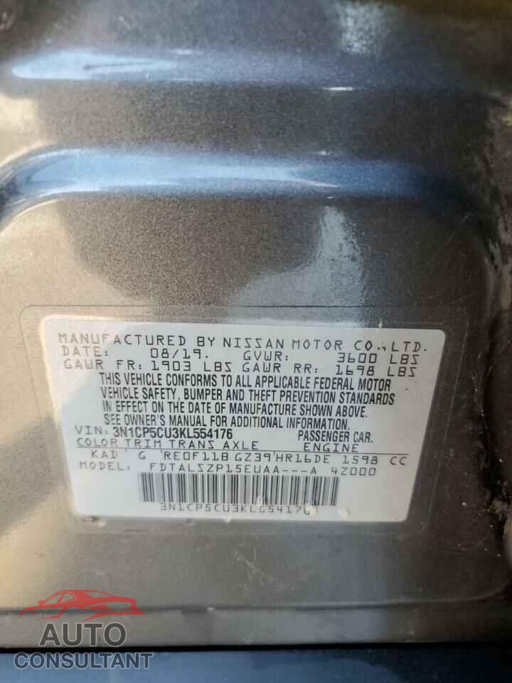 NISSAN KICKS 2019 - 3N1CP5CU3KL554176