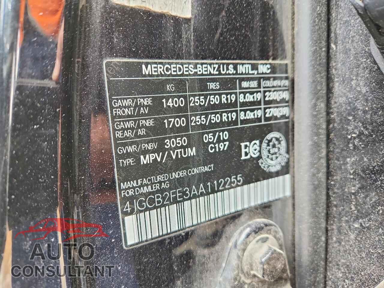 MERCEDES-BENZ R 2010 - 4JGCB2FE3AA112255