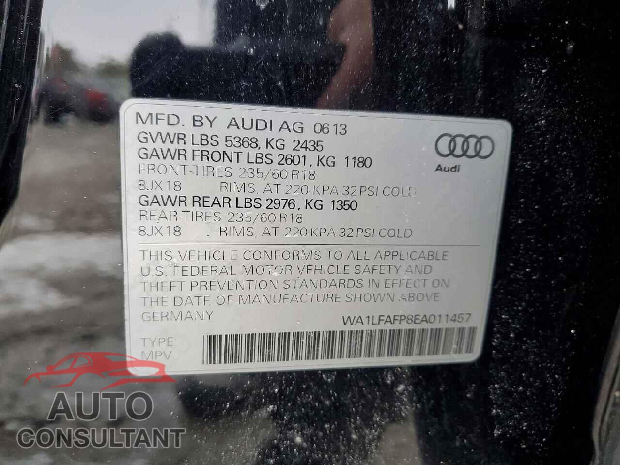 AUDI Q5 2014 - WA1LFAFP8EA011457