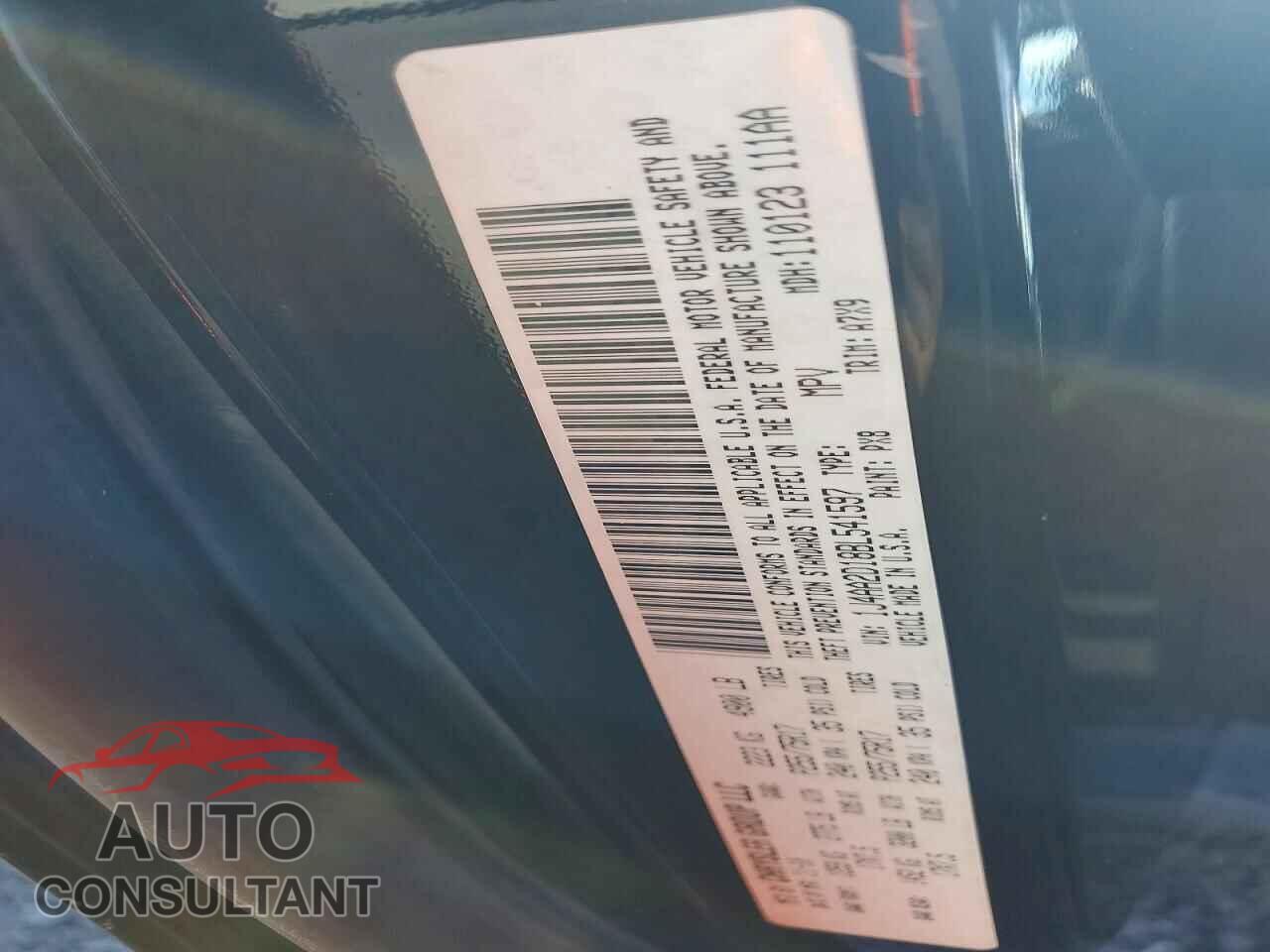 JEEP WRANGLER 2011 - 1J4AA2D18BL541597