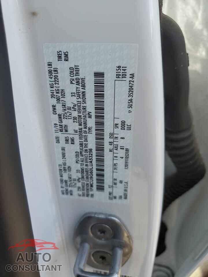 FORD ESCAPE 2020 - 1FMCU9G60LUA53256