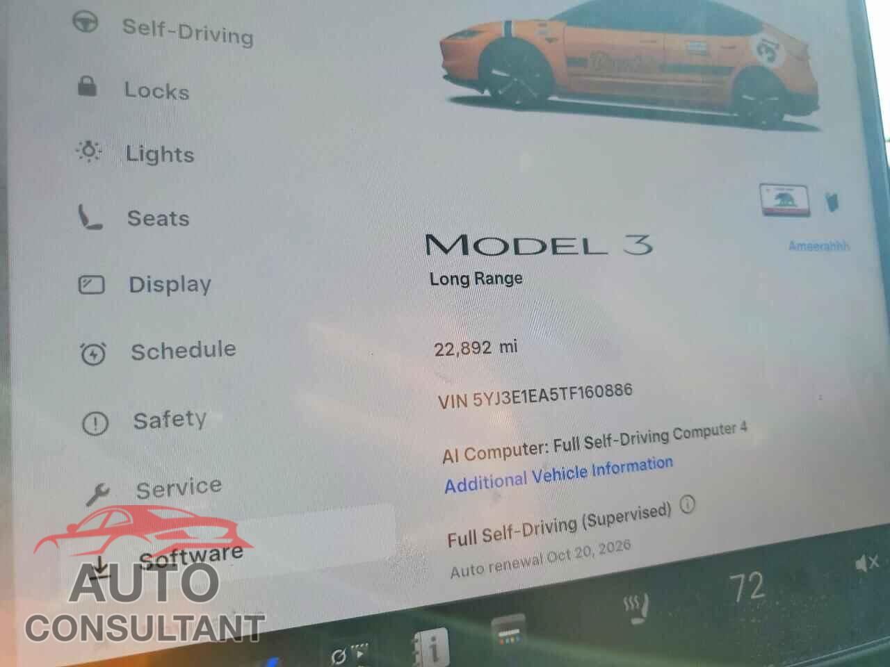 TESLA MODEL 3 2026 - 5YJ3E1EA5TF160886