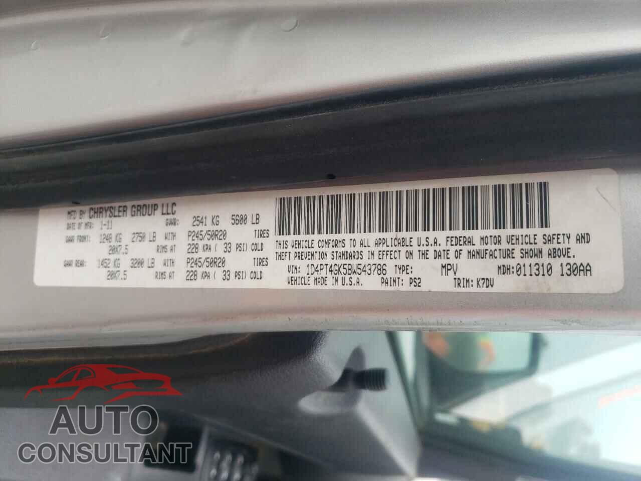 DODGE NITRO 2011 - 1D4PT4GK5BW543786