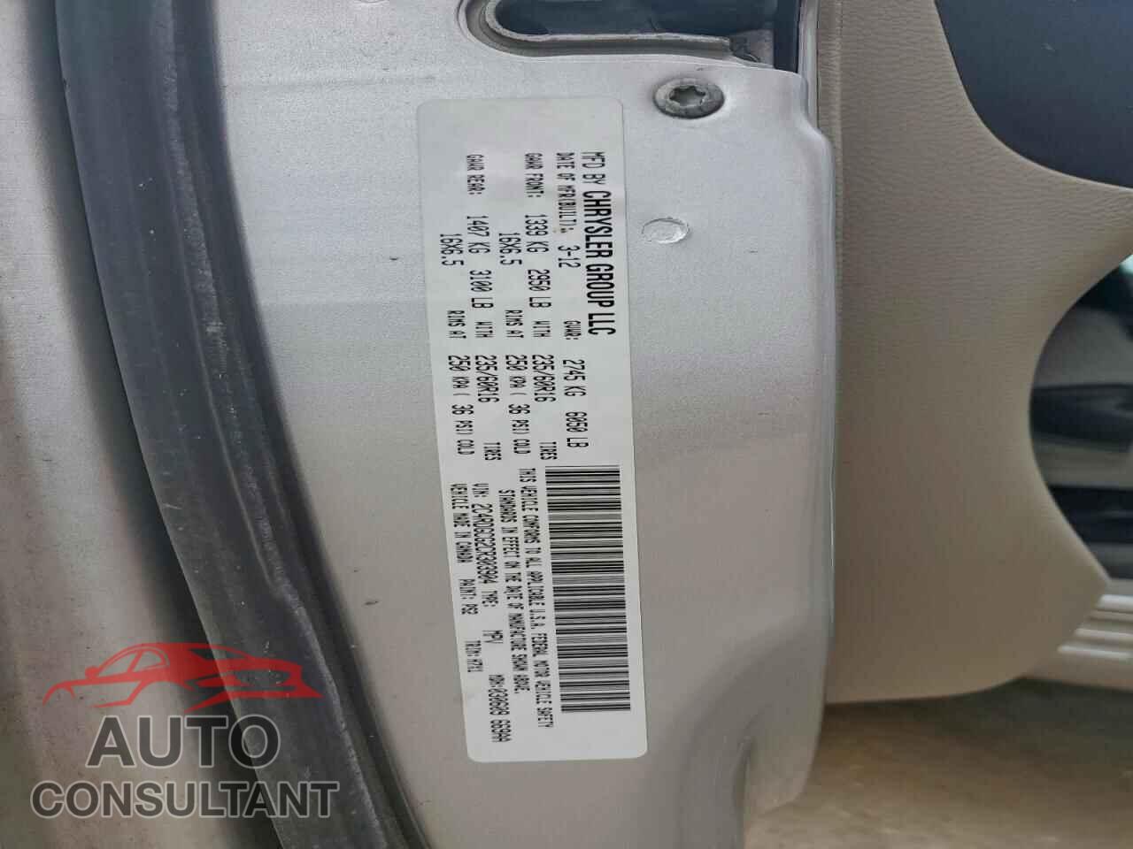 DODGE CARAVAN 2012 - 2C4RDGCG2CR303904