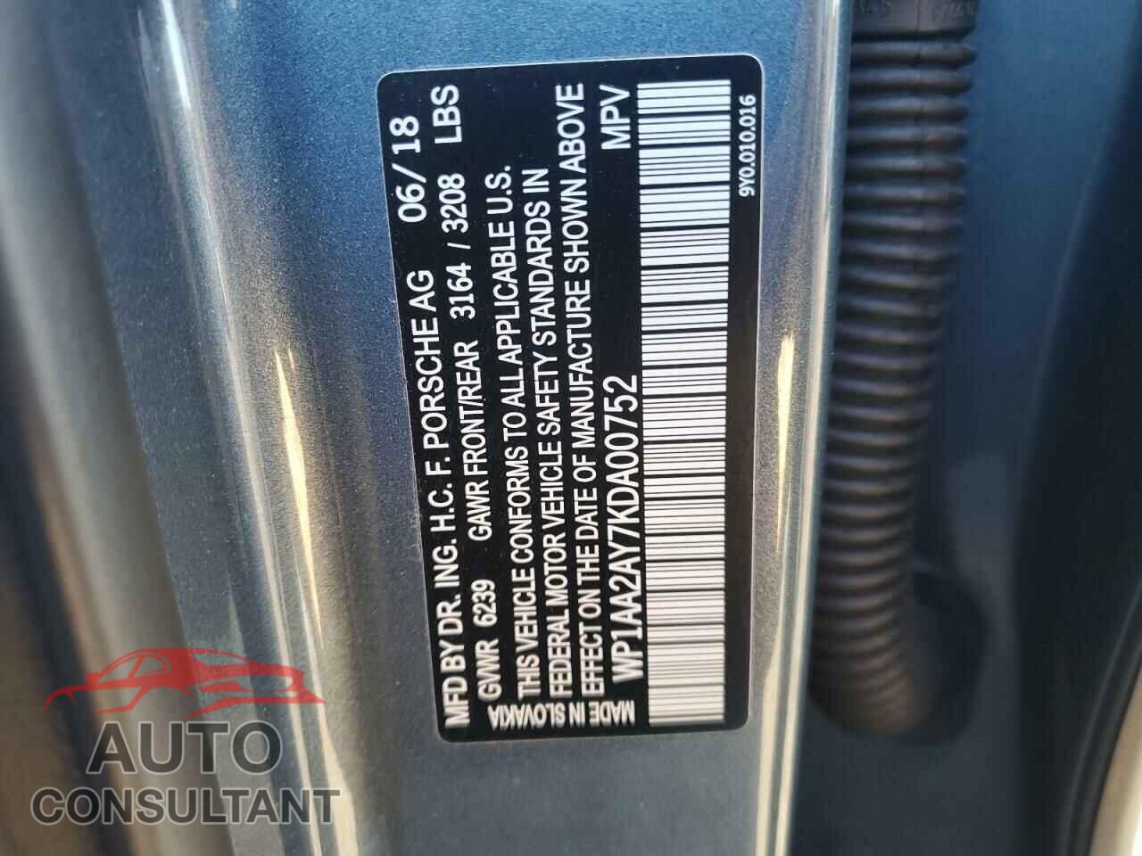 PORSCHE CAYENNE 2019 - WP1AA2AY7KDA00752