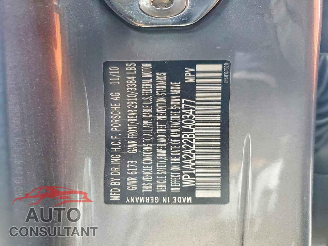 PORSCHE CAYENNE 2011 - WP1AA2A22BLA03477
