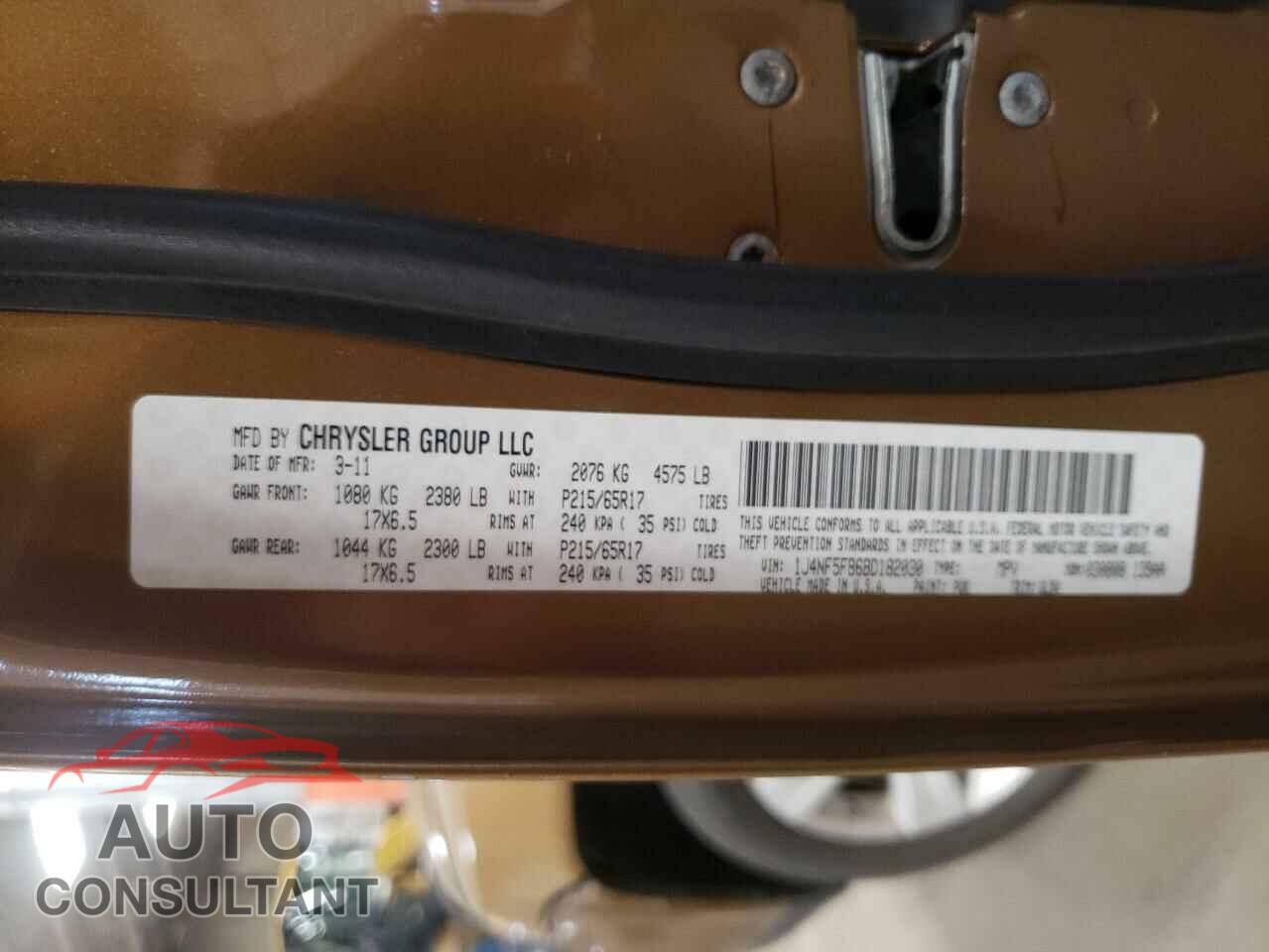 JEEP COMPASS 2011 - 1J4NF5FB6BD182030