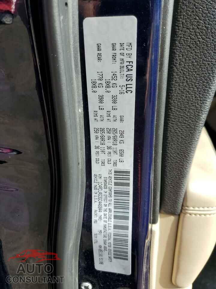 DODGE DURANGO 2016 - 1C4RDJAG3GC446844