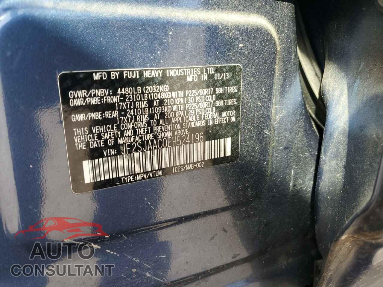 SUBARU FORESTER 2014 - JF2SJAAC0EH524196