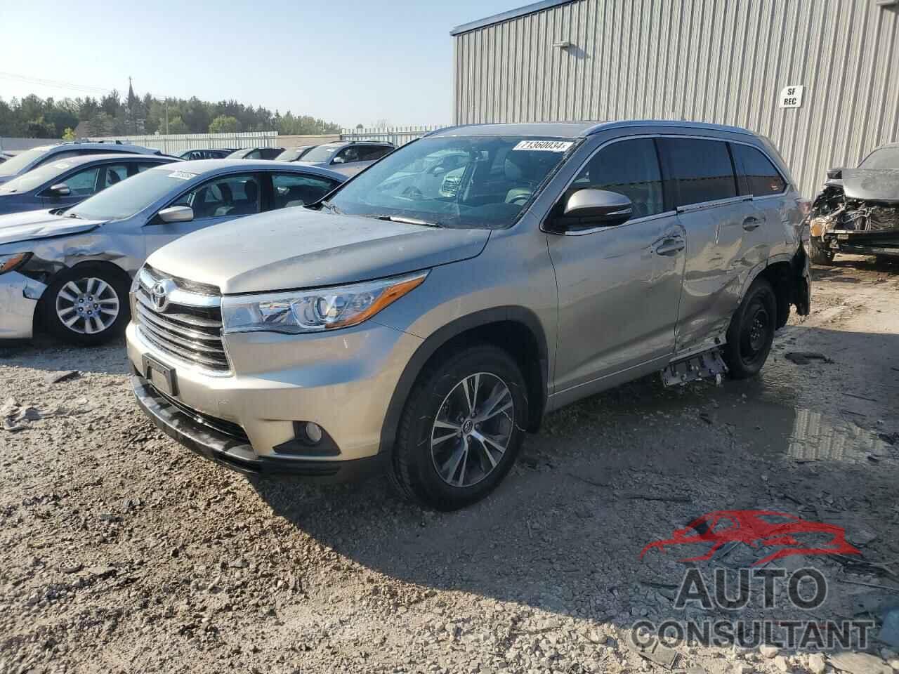 TOYOTA HIGHLANDER 2016 - 5TDJKRFH0GS292546