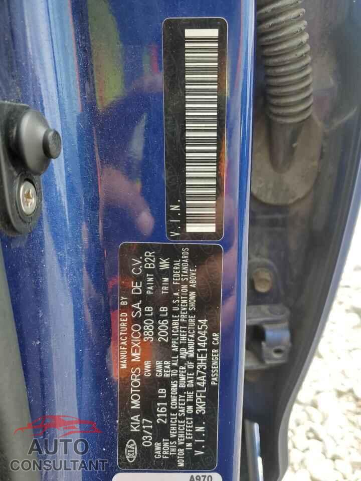 KIA FORTE 2017 - 3KPFL4A73HE140454