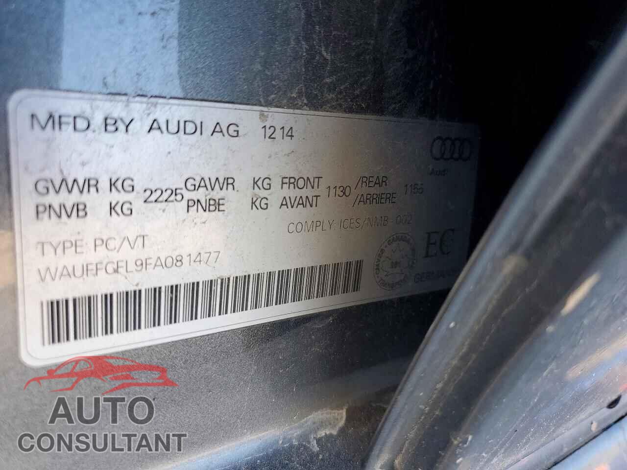 AUDI A4 2015 - WAUFFCFL9FA081477