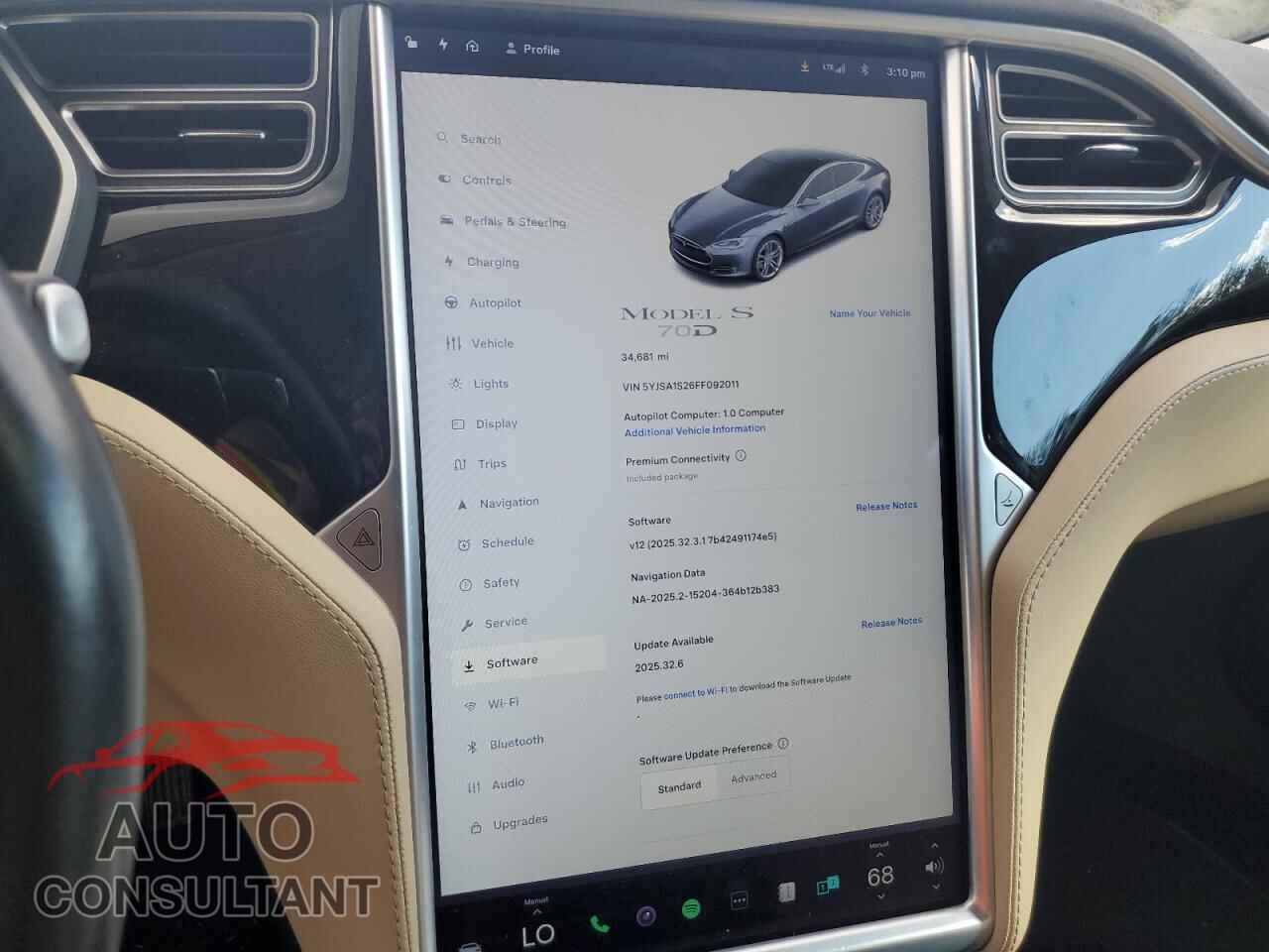 TESLA MODEL S 2015 - 5YJSA1S26FF092011