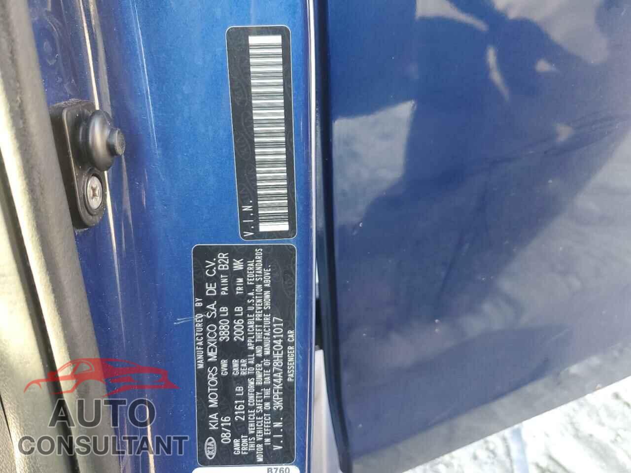 KIA FORTE 2017 - 3KPFK4A78HE041017