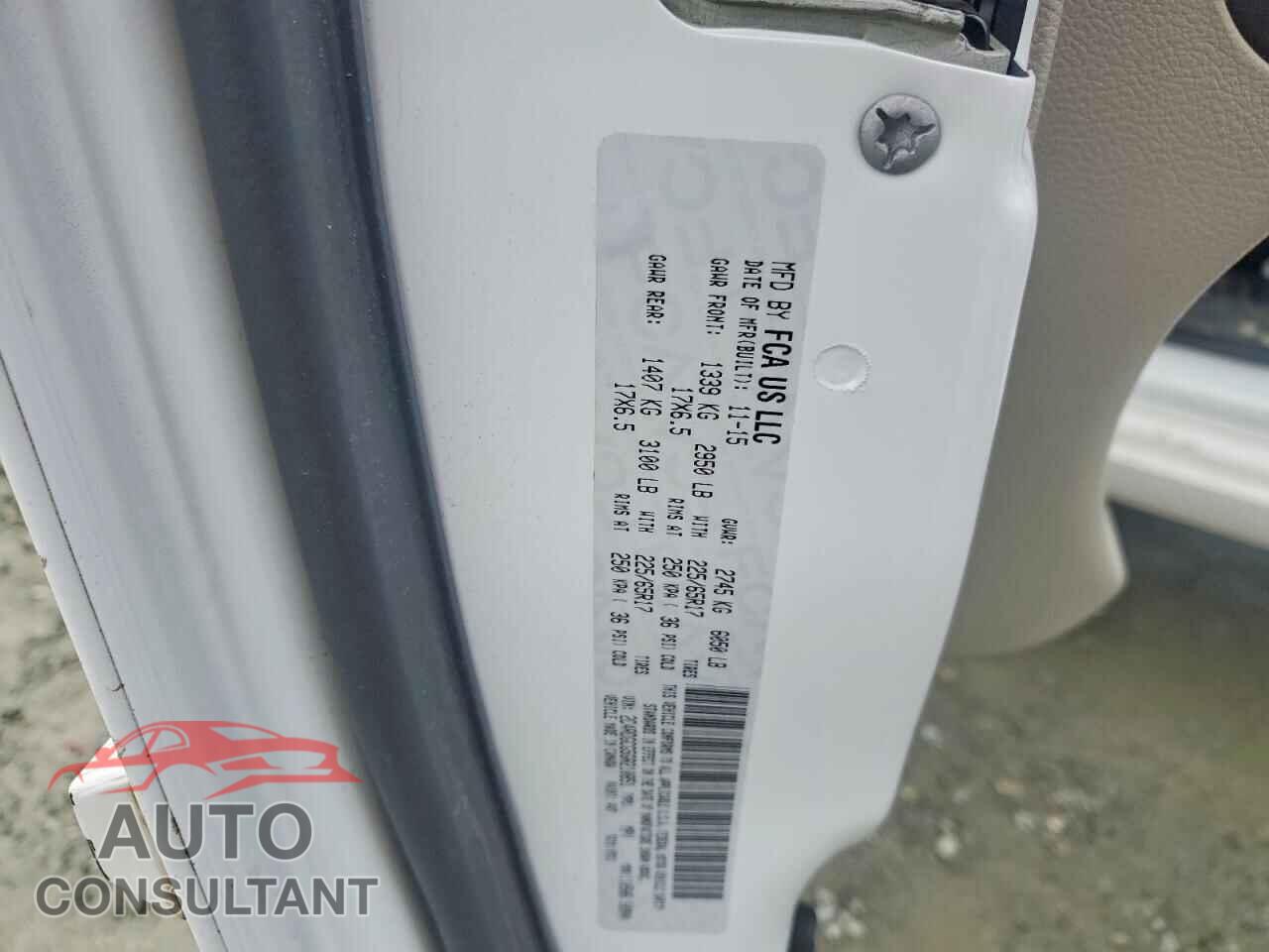 DODGE CARAVAN 2016 - 2C4RDGCG5GR210851