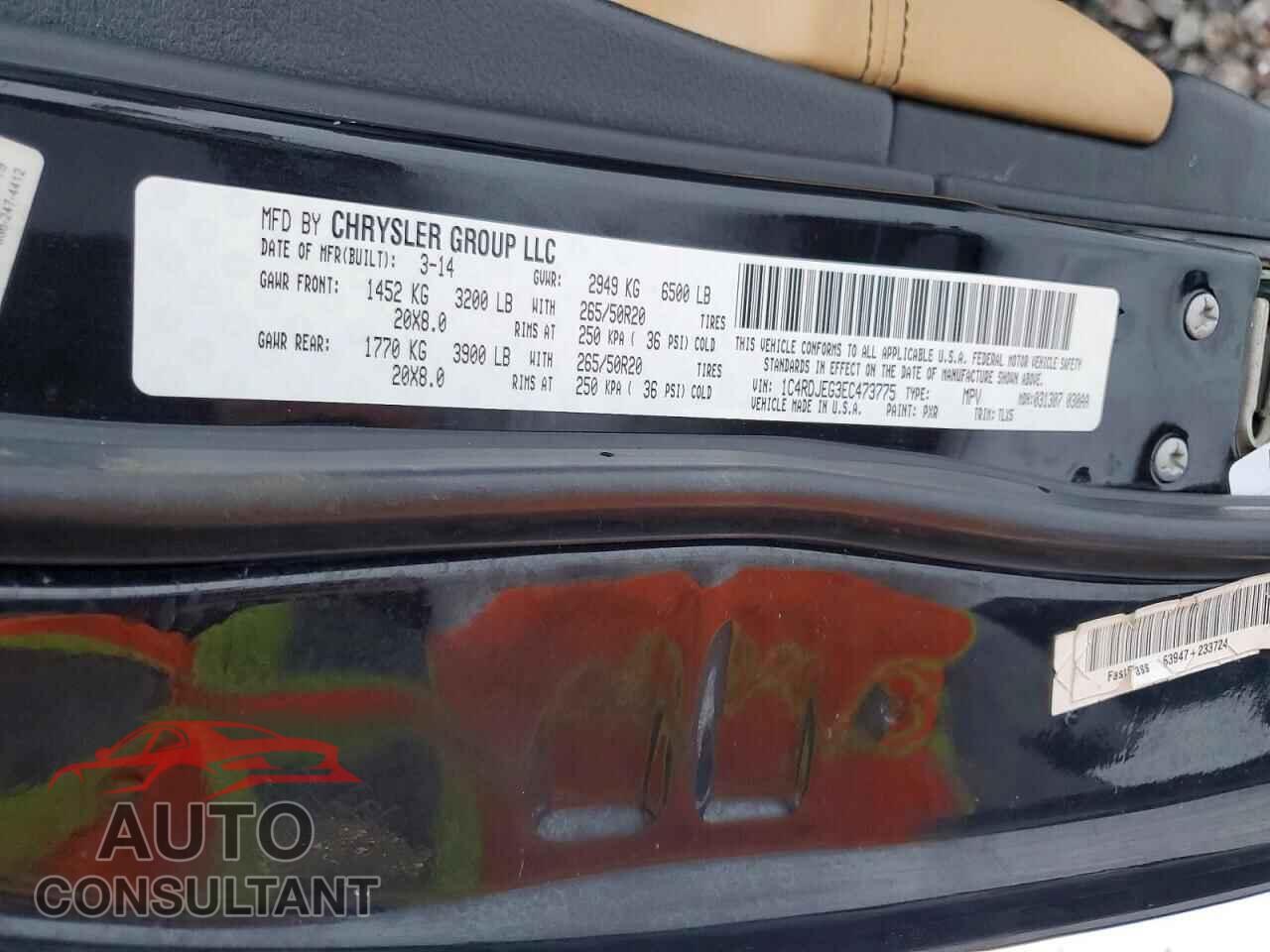 DODGE DURANGO 2014 - 1C4RDJEG3EC473775