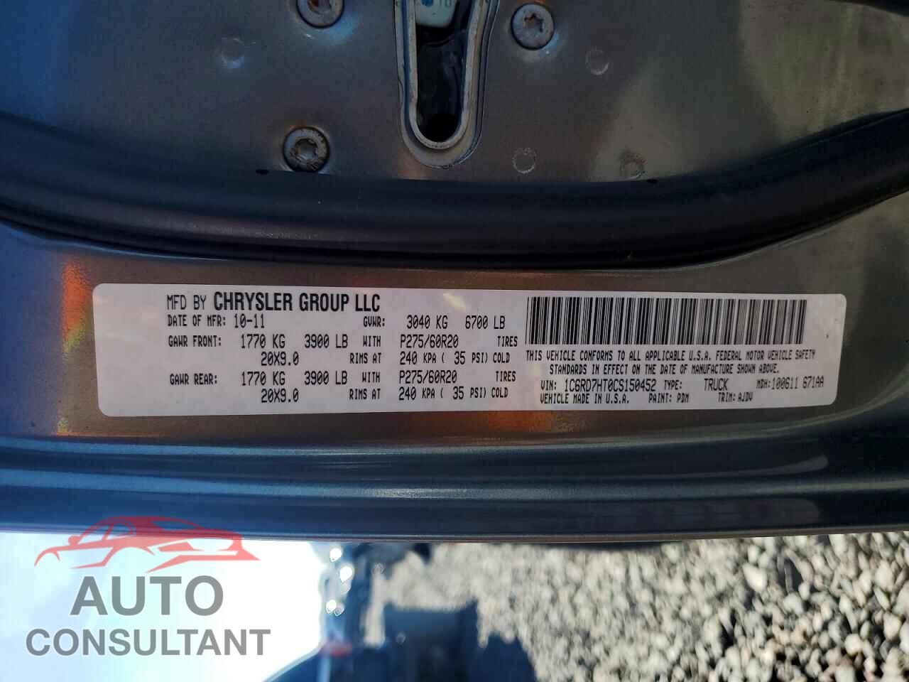 DODGE RAM 1500 2012 - 1C6RD7HT0CS150452