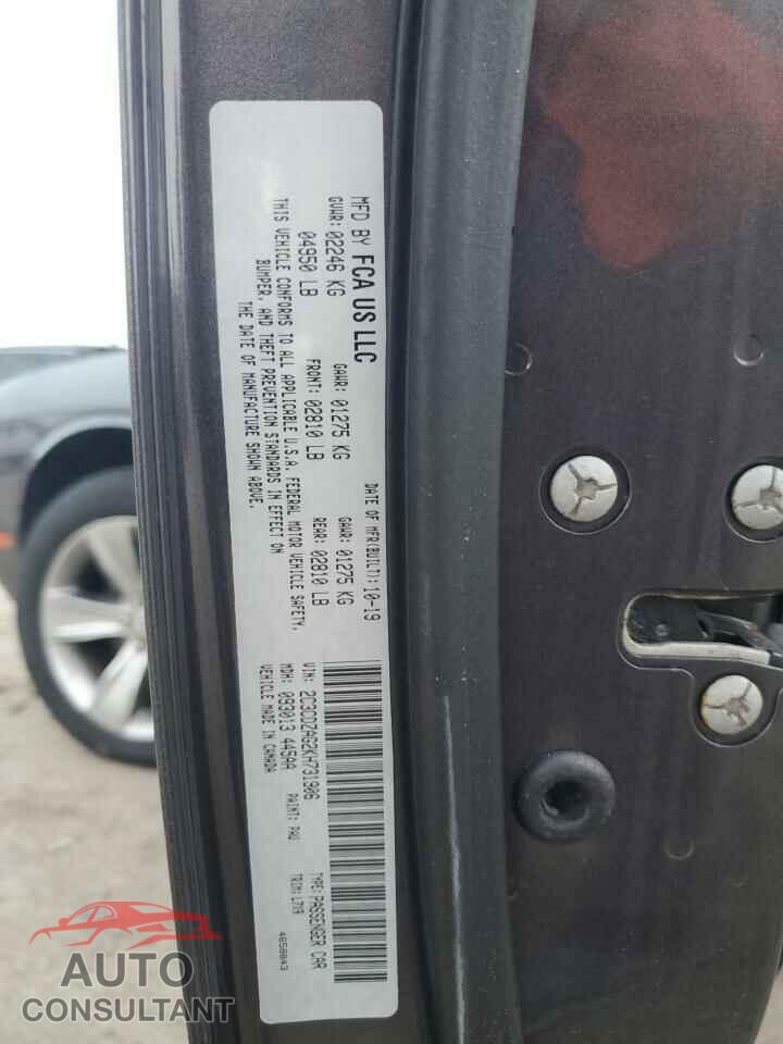 DODGE CHALLENGER 2019 - 2C3CDZAG2KH731906