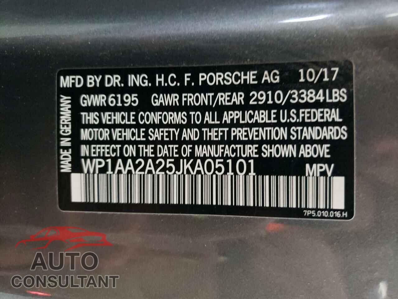 PORSCHE CAYENNE 2018 - WP1AA2A25JKA05101