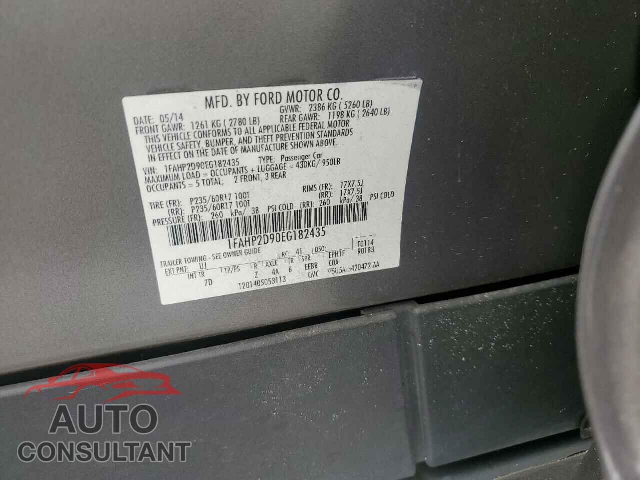 FORD TAURUS 2014 - 1FAHP2D90EG182435