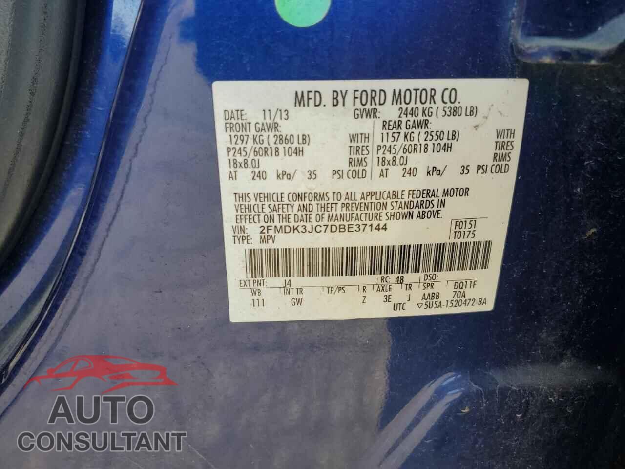FORD EDGE 2013 - 2FMDK3JC7DBE37144