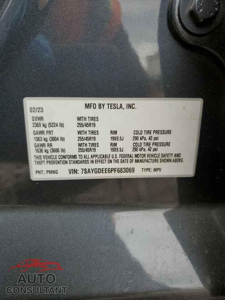 TESLA MODEL Y 2023 - 7SAYGDEE6PF683069