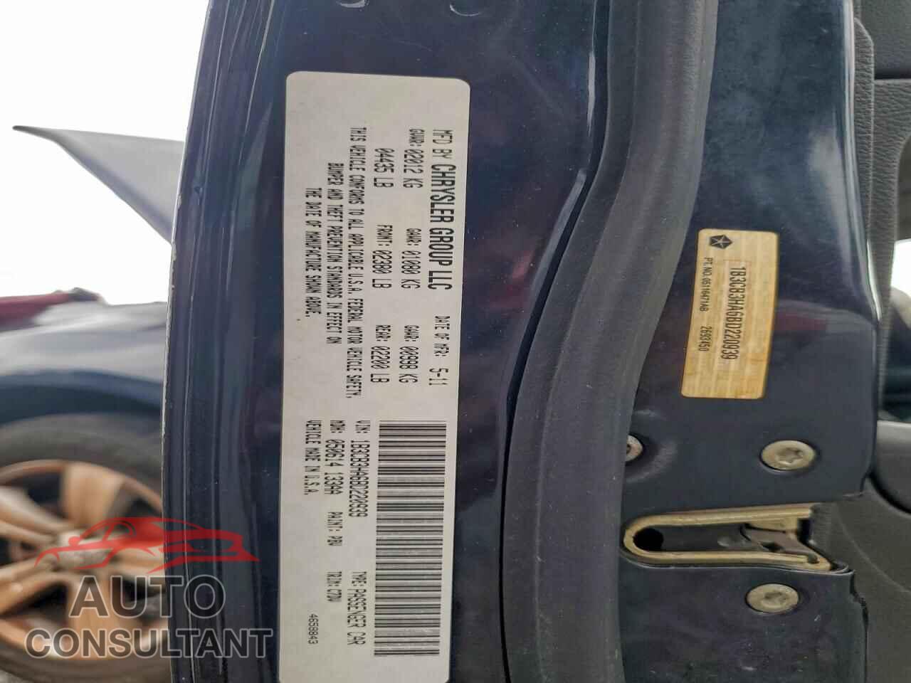 DODGE CALIBER 2011 - 1B3CB3HA6BD220939