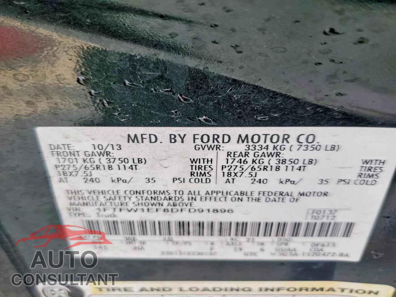FORD F-150 2013 - 1FTFW1EF8DFD91896