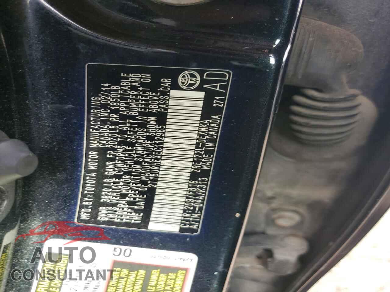 TOYOTA COROLLA 2014 - 2T1BURHEXEC112965