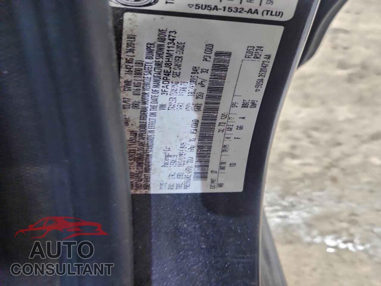 FORD FIESTA 2017 - 3FADP4EJ8HM113473
