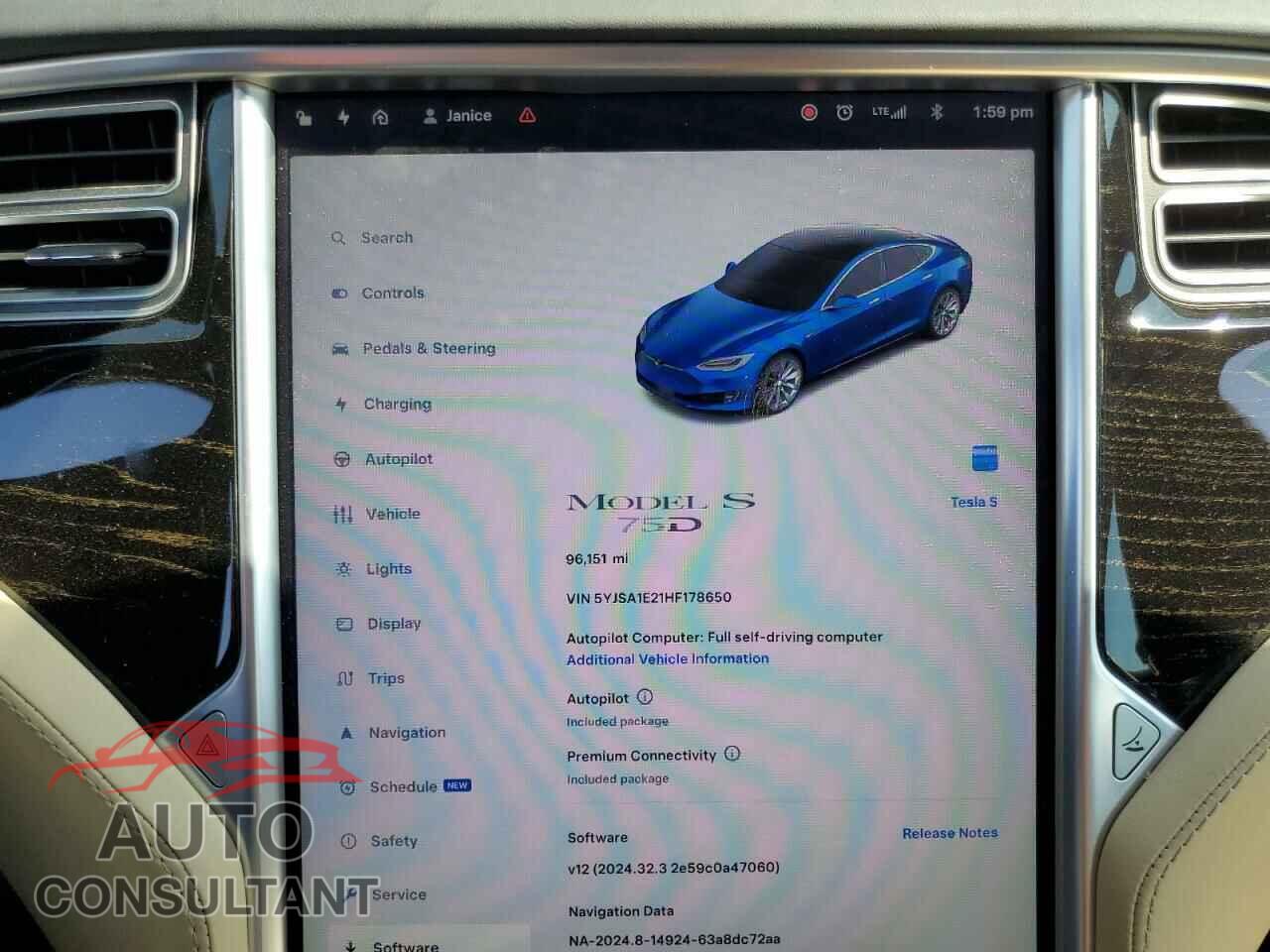 TESLA MODEL S 2017 - 5YJSA1E21HF178650