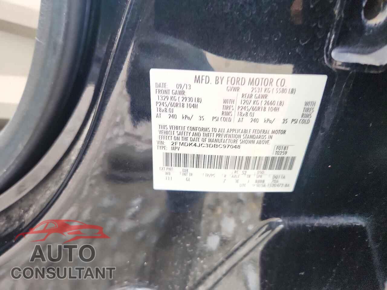 FORD EDGE 2013 - 2FMDK4JC3DBC97048