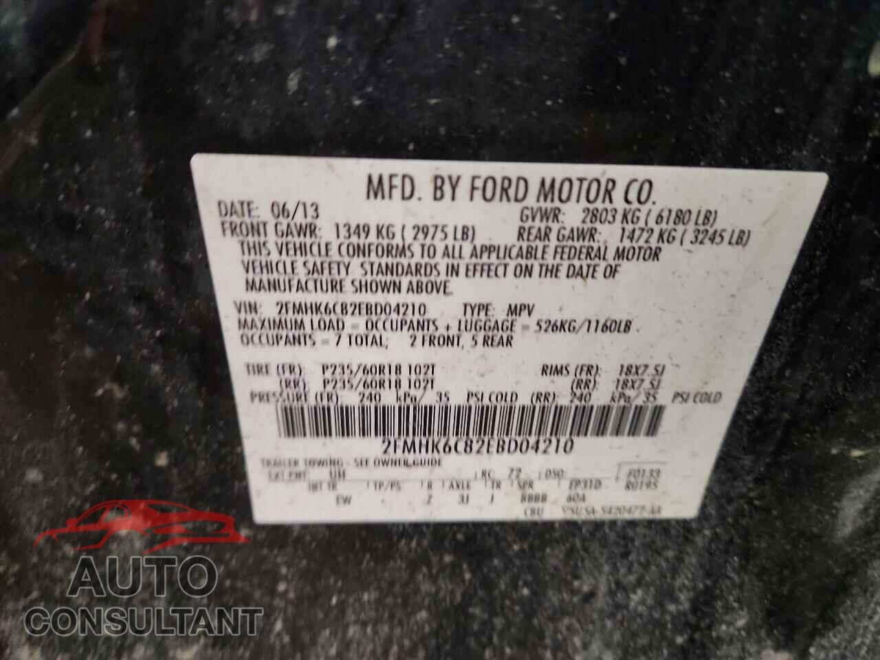 FORD FLEX 2014 - 2FMHK6C82EBD04210