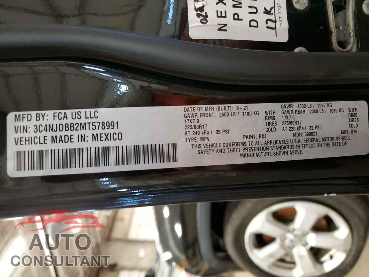 JEEP COMPASS 2021 - 3C4NJDBB2MT578991