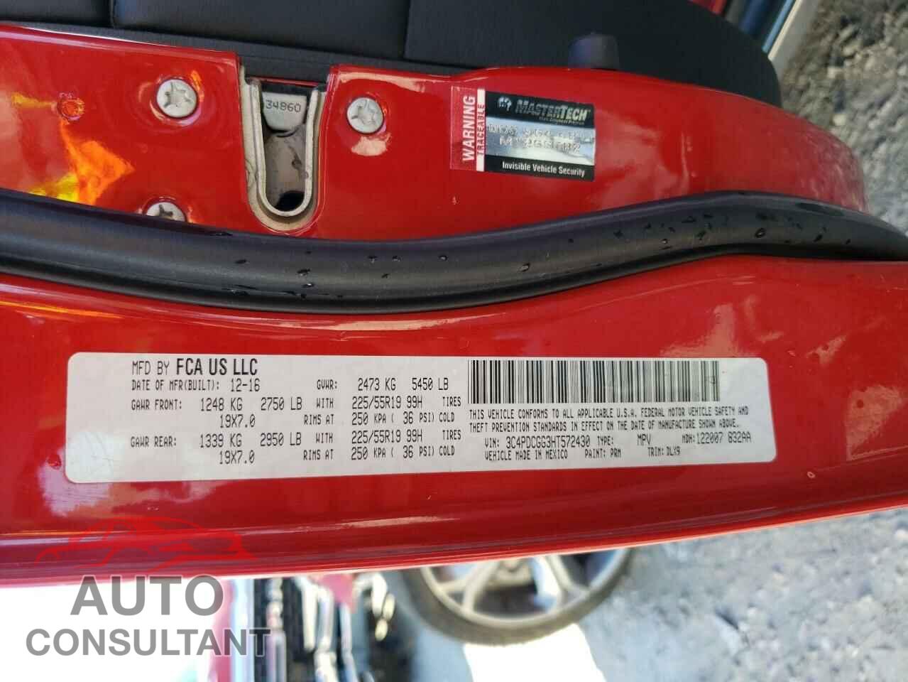 DODGE JOURNEY 2017 - 3C4PDCGG3HT572430