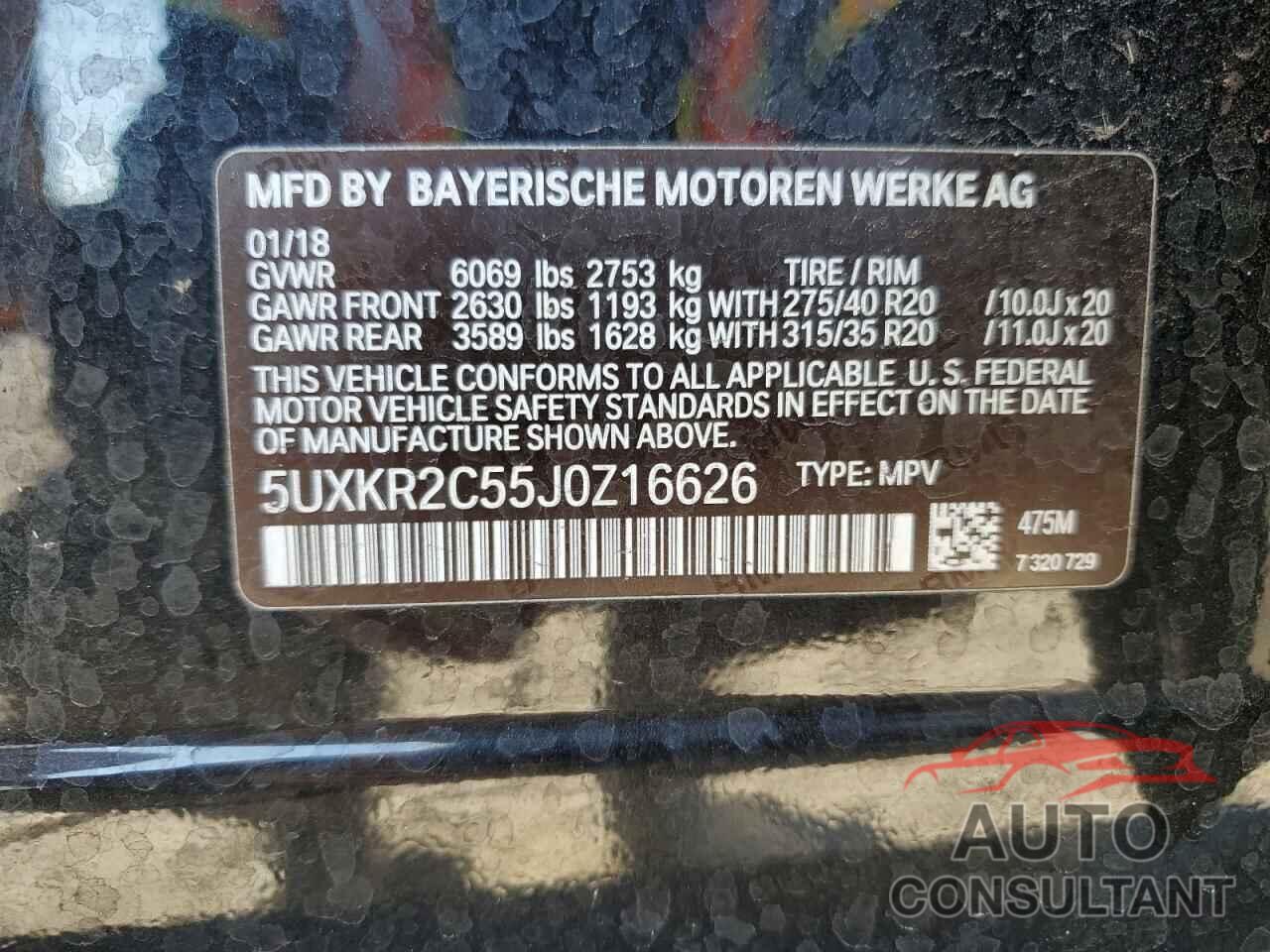 BMW X5 2018 - 5UXKR2C55J0Z16626