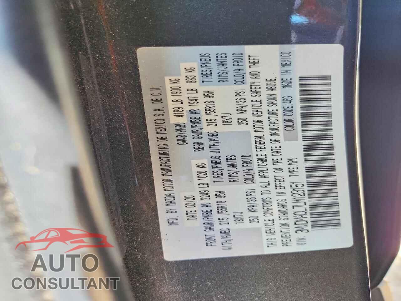 MAZDA CX30 2020 - 3MVDMACL7LM123151