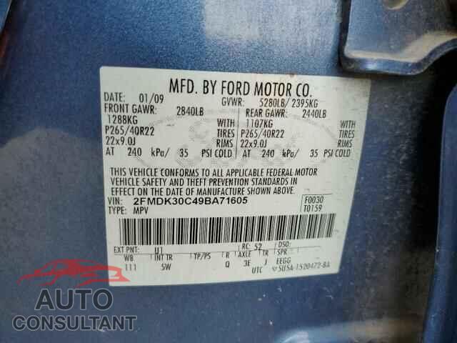 FORD EDGE 2009 - 2FMDK30C49BA71605