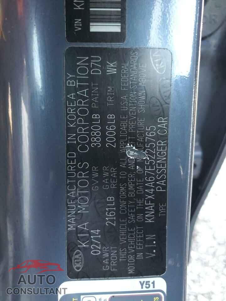 KIA FORTE 2014 - KNAFX4A67E5225765