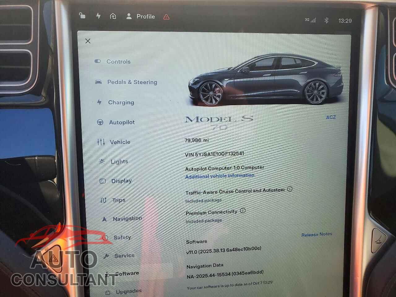 TESLA MODEL S 2016 - 5YJSA1E10GF132541